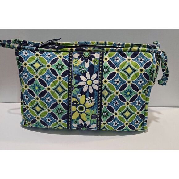 Vera Bradley Floral Quilted Cosmetic Bag With Zipper & Side Ties - Picture 1 of 8